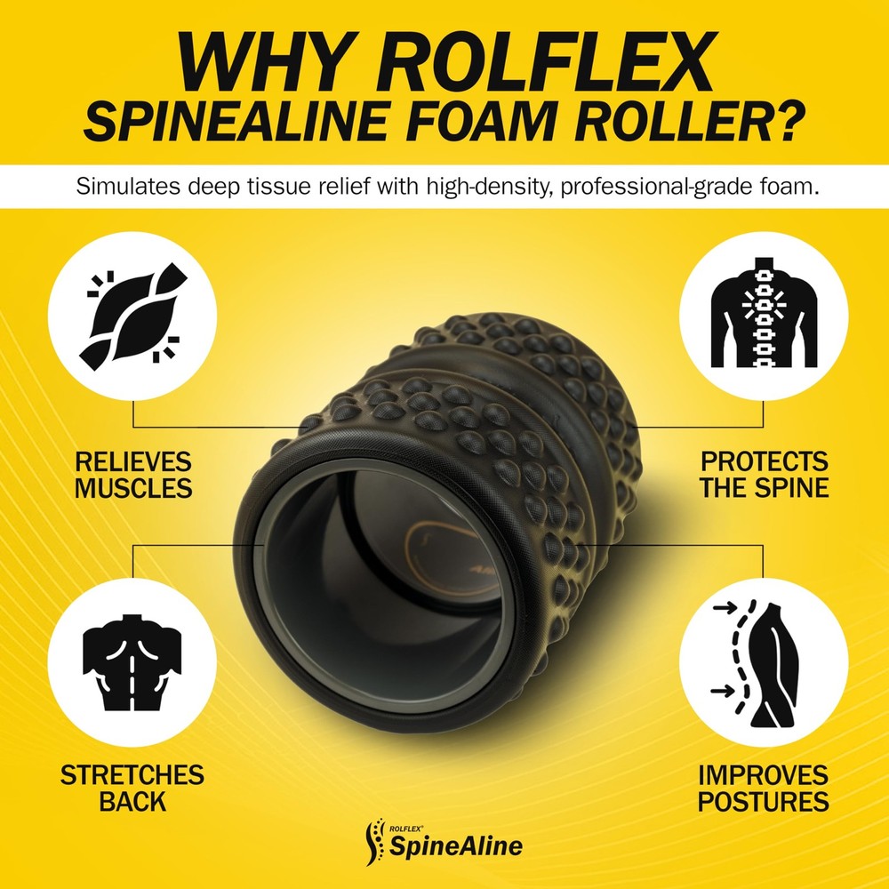 Rolflex SpineAline Back Roller Muscle Rollers Deep Tissue Spine Alignment Tool