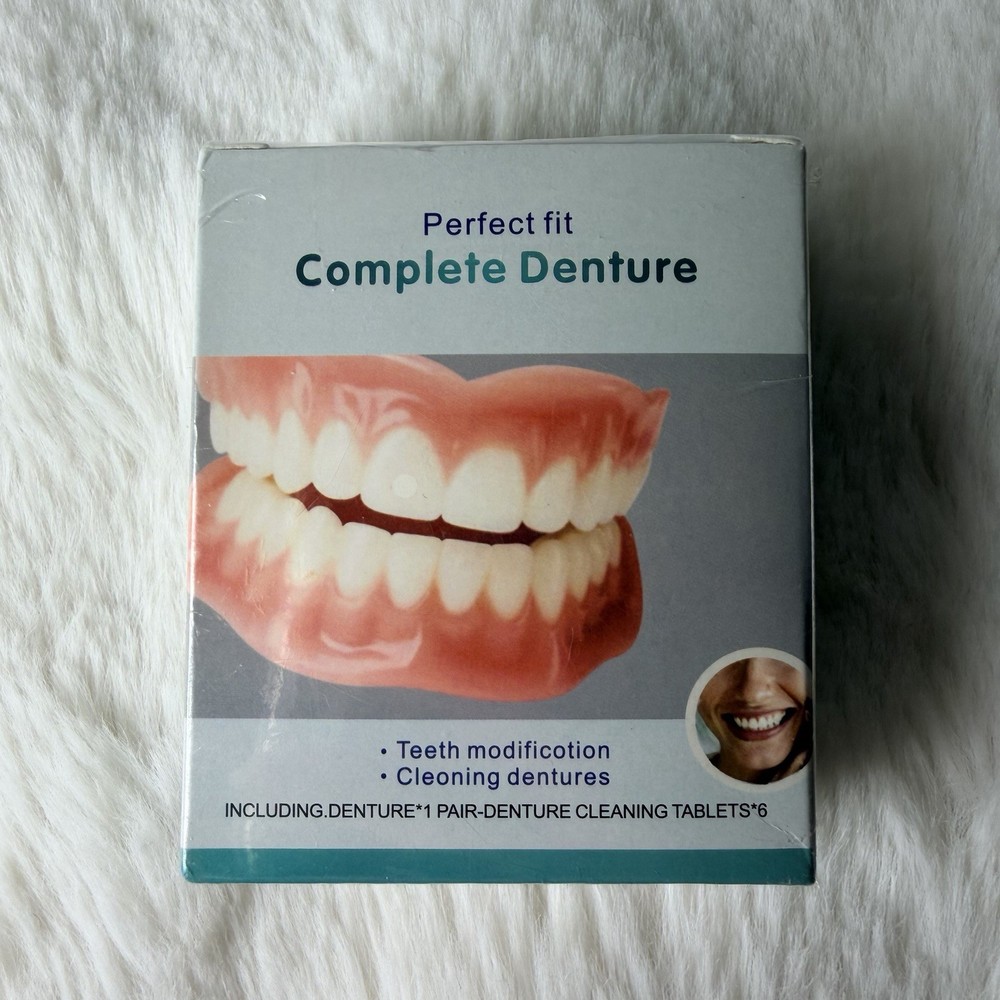 Perfect Fit Complete Denture Teeth Upper and Lower with Cleaning Tablets New