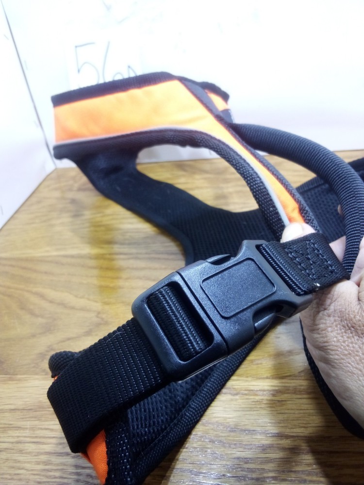 Orange Reflective Harness For Large Dog .