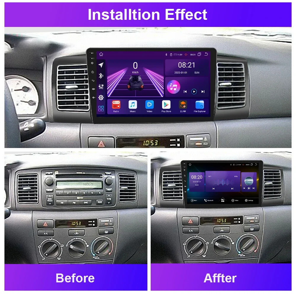 For Toyota Corolla 2003-2008 Android 13 Car Stereo Radio GPS Navi Player WIFI BT