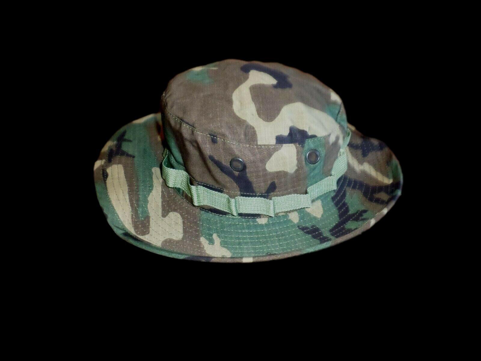U.S MILITARY ARMY VIETNAM JUNGLE BOONIE HAT TYPE II ERDL CAMOUFLAGE LARGE 7 1/2
