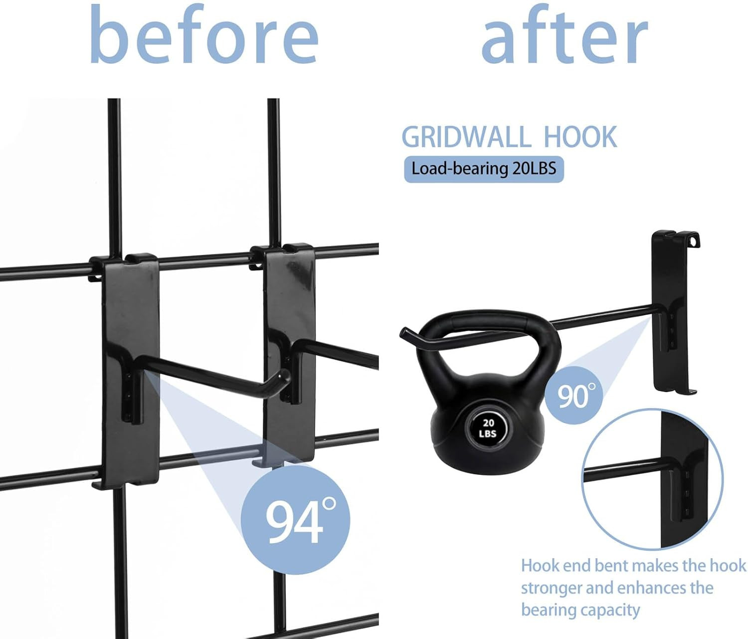 Gridwall Hooks 6 Inch,50Pc Display Hooks for Grid Wall Heavy Duty Gridwall Hook