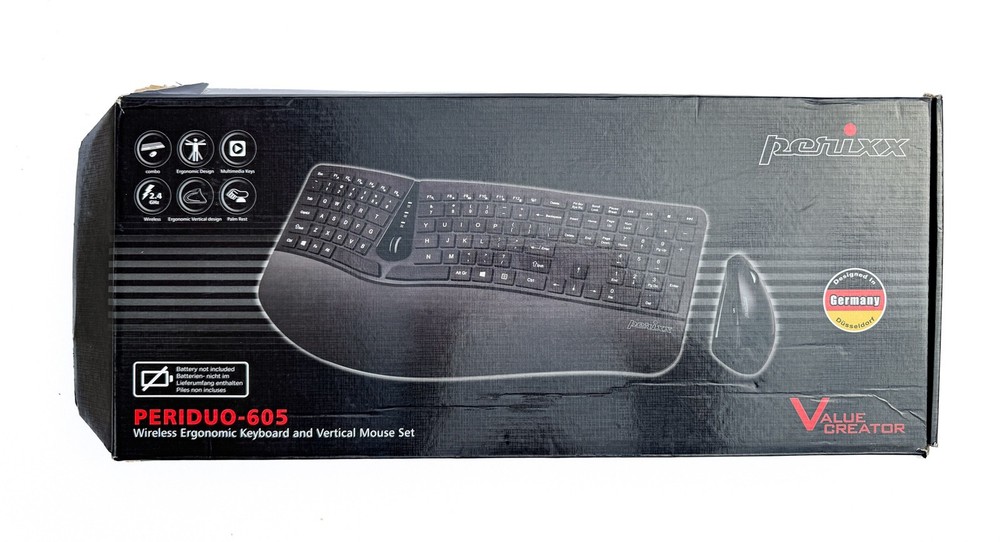 Perixx Periduo-605, Wireless Ergonomic Split Keyboard and Vertical Mouse Combo