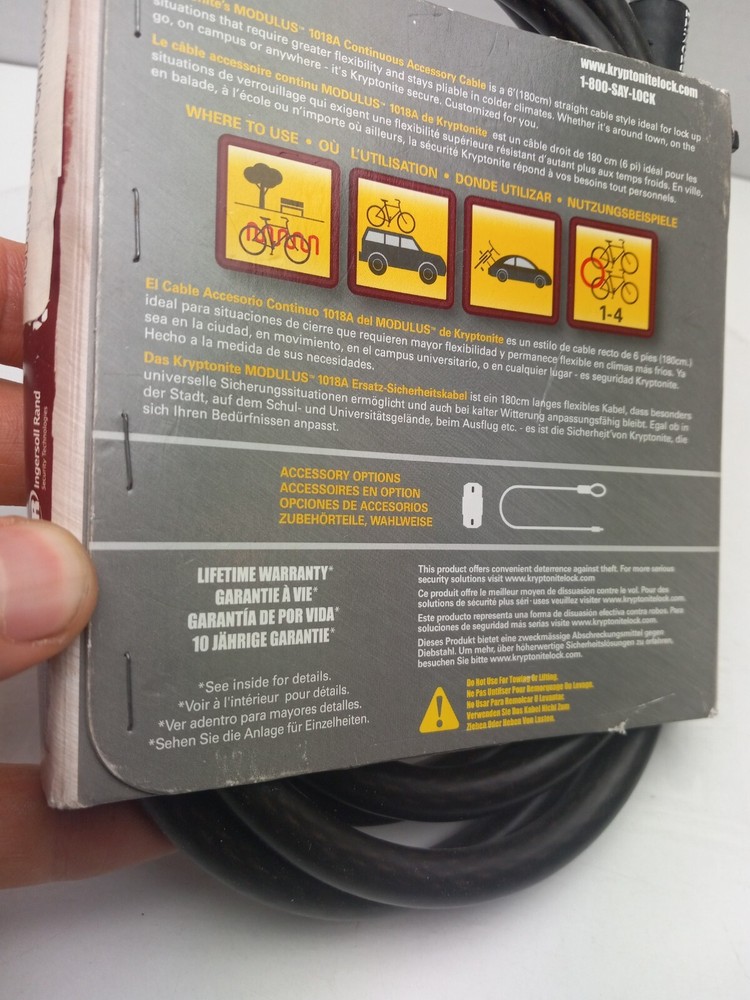 Kryptonite Modulus Lock 1018A Accessory Cable Bicycle Bike Security (cable only)