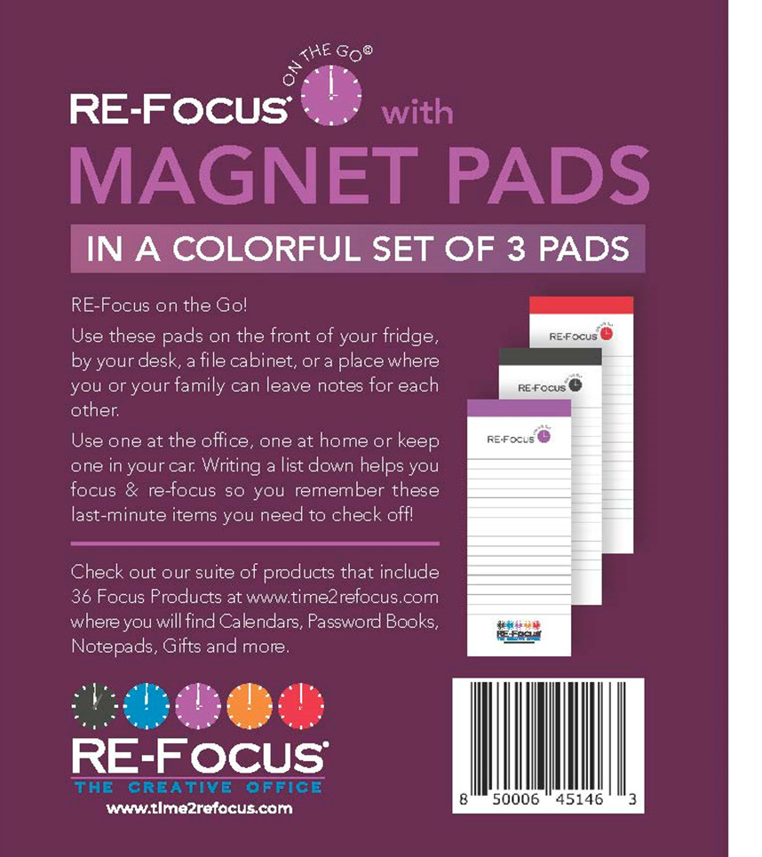 RE-FOCUS ON THE GO MAGNET PADS, 3 PACK