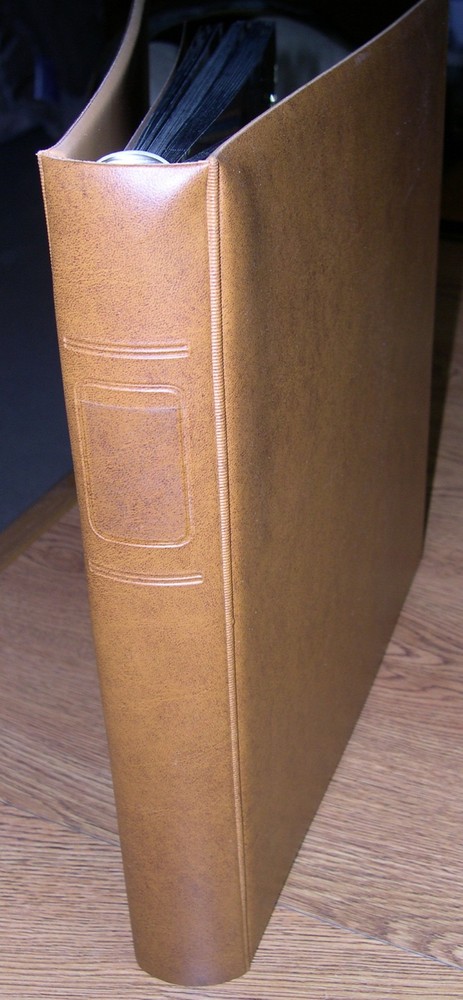 LINDNER 18 ring ALBUM/BINDER w/ 30x 8 strip double sided black stock pages UX1