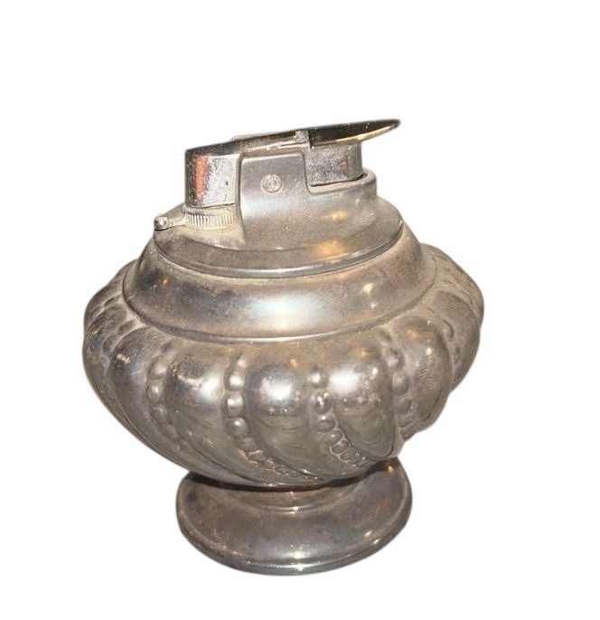 Vintage Ronson Crown Silver Plated Table Lighter Antique