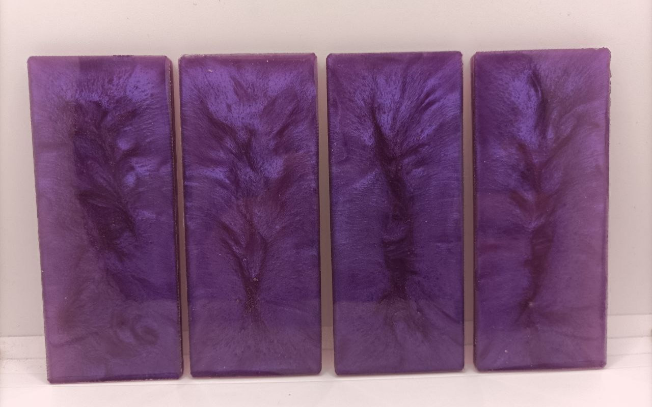 4pcs Purple Pearl Resin Knife Scales, Knife Handle Blanks ,Gun Handle