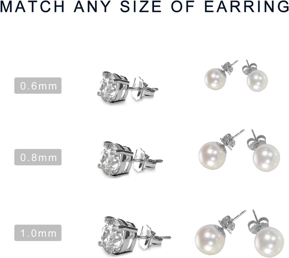 30Pcs/15 Pairs Hypoallergenic Earring Backs Replacement,Plated Silver Secure ...