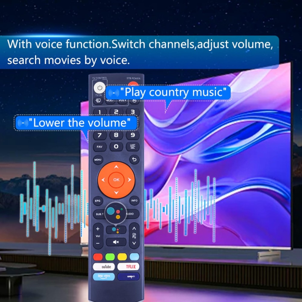 New V3 Plus Voice Remote Control, Replacement black/silver metallic