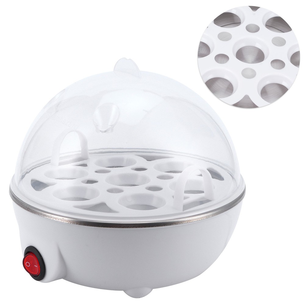 Mini Single-Layer Egg Cooker White 110V US Plug Multifunctional