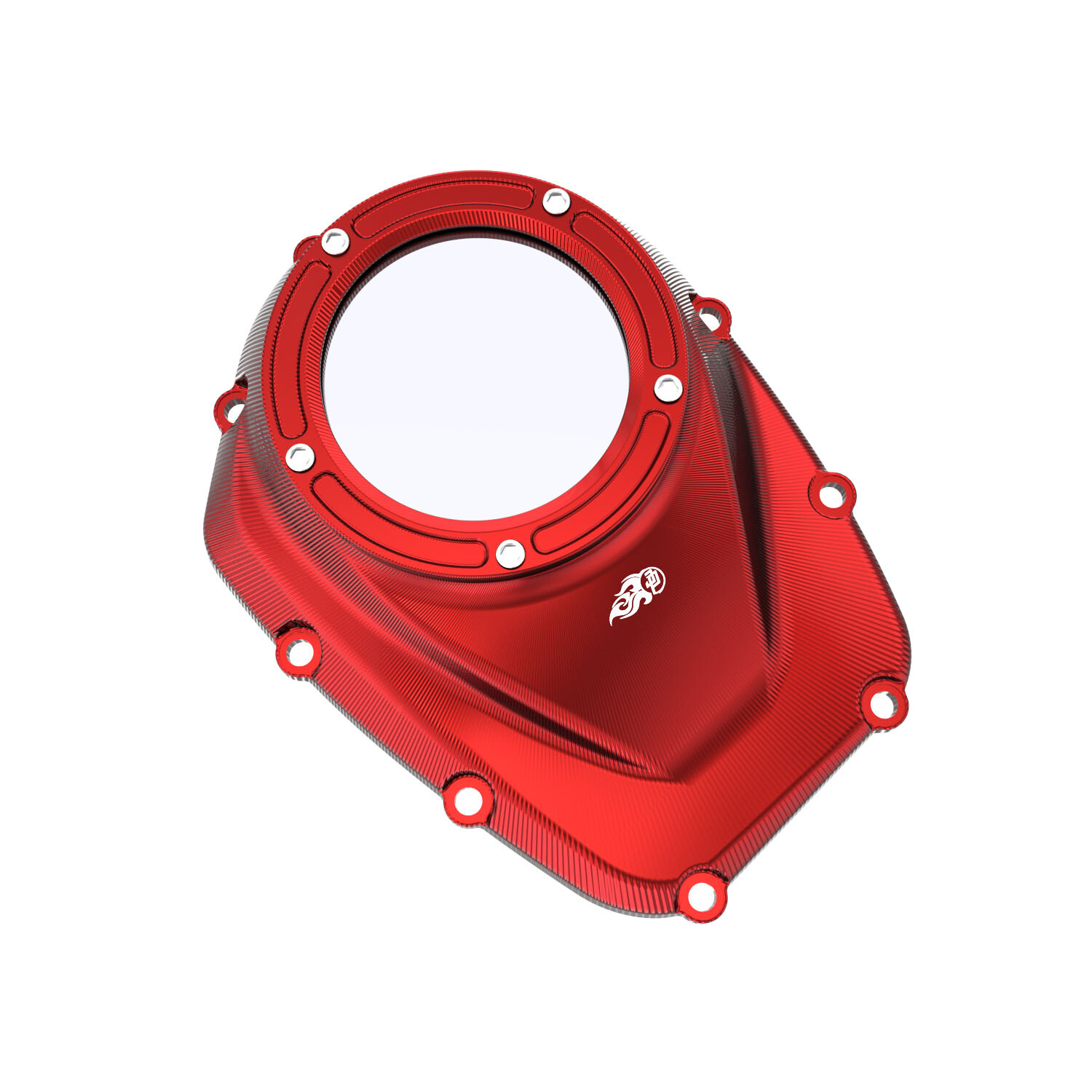 Red Camshaft Cover with Transparent Glass Fits Harley 17-23 FLHR FLH FLTC w/M8