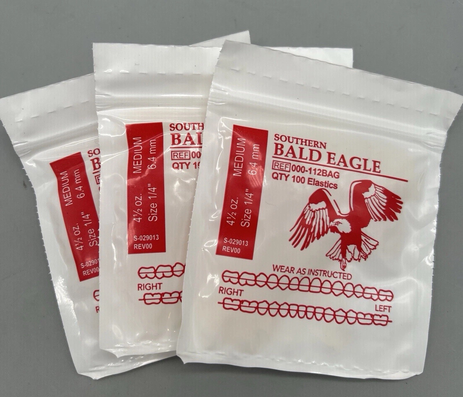 3 Southern Bald Eagle American Orthodontics Elastics Dental Rubber Bands