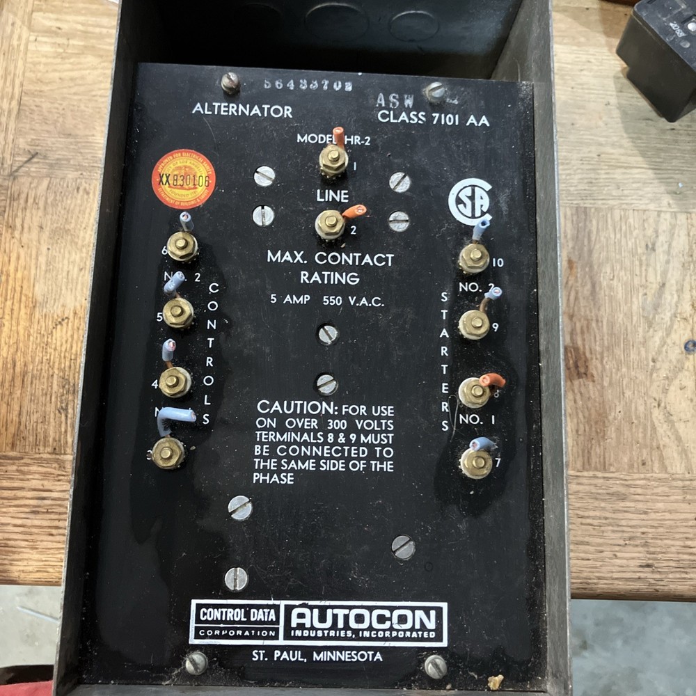 Autocon HR-2 7101AA Alternator Operator Control Panel
