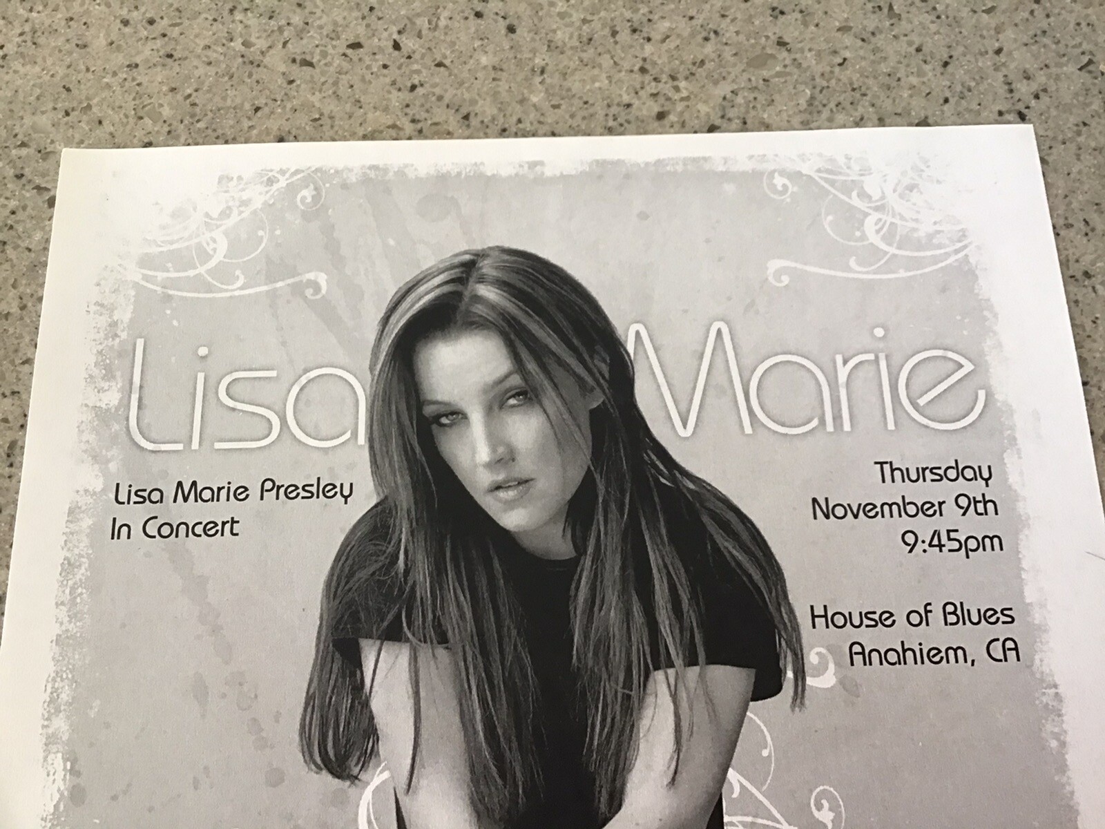 🔥Lisa Marie Presley House of Blues PROMO Flyer November 9 2005 Now What Tour🔥