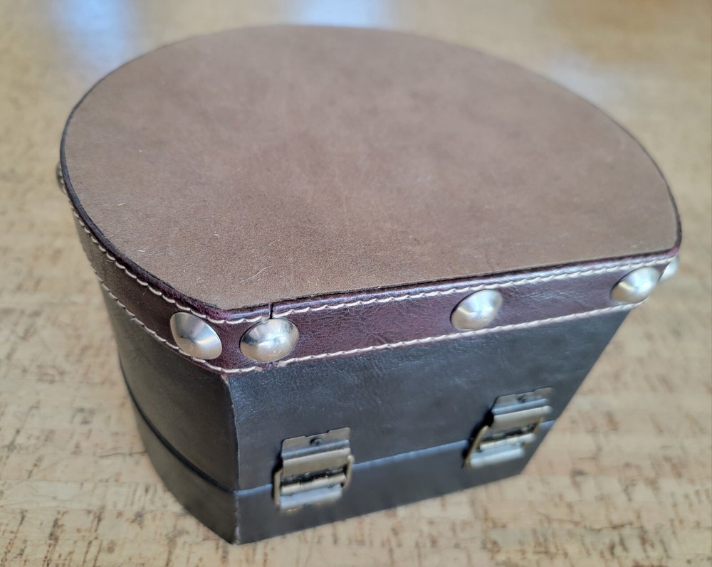 Vintage leather bound espresso storage box