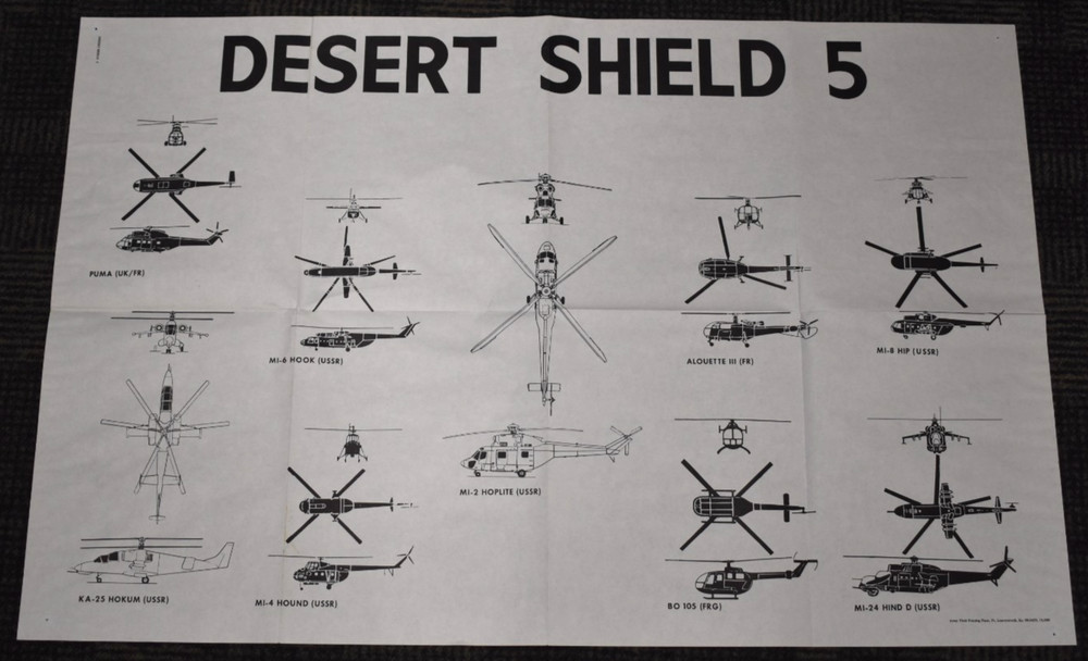 US Military Desert Shield 5 OPFOR Helicopter Chart