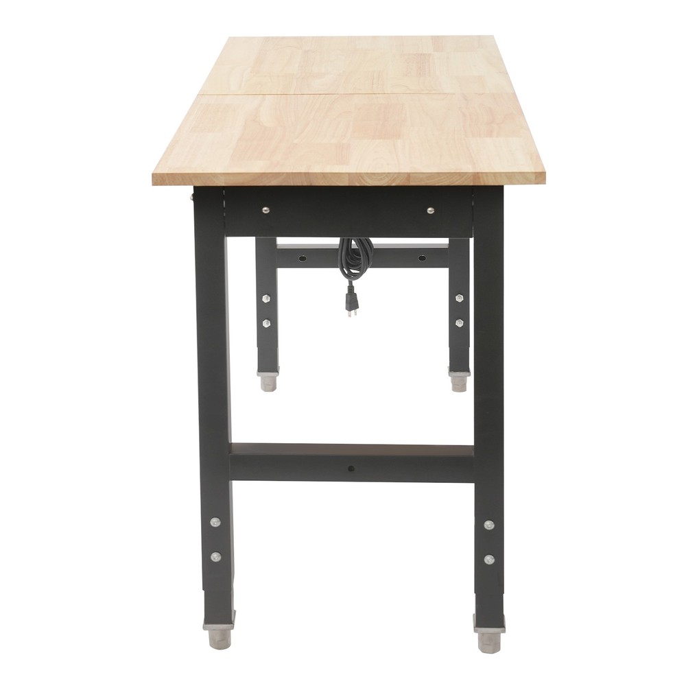 Max 2000 lbs Adjustable Height Workbench W/Power Outlets Heavy-Duty Work TableUS