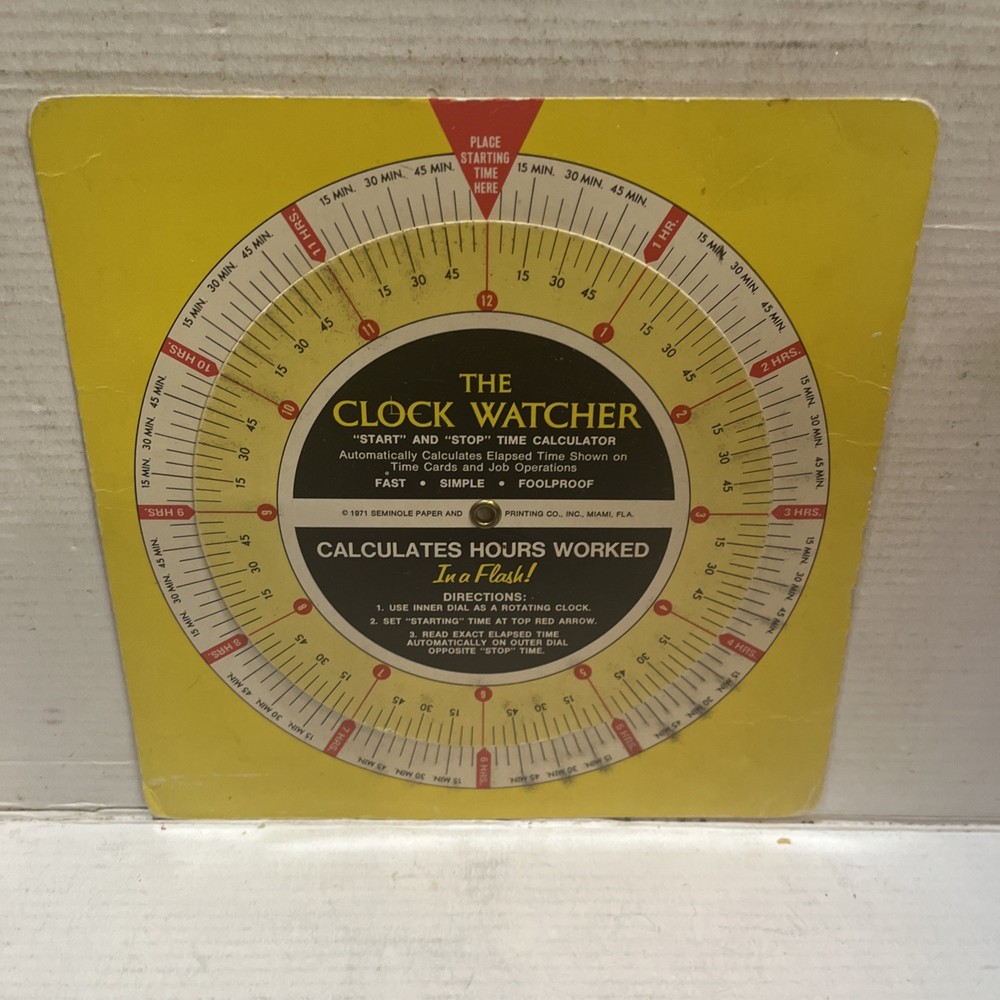 Vintage MANUAL HOURS CALCULATION