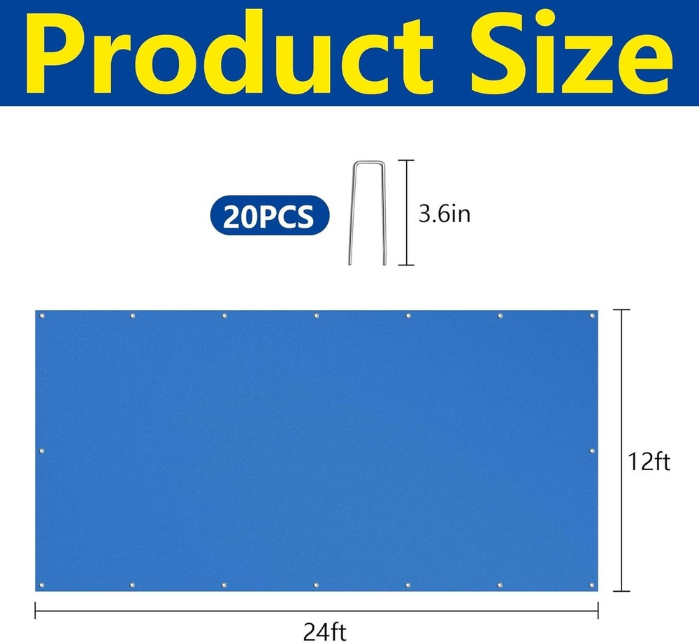Rectangular 24' x 12' PE Pool Liner Pad - Ultimate Protection Against Punctures