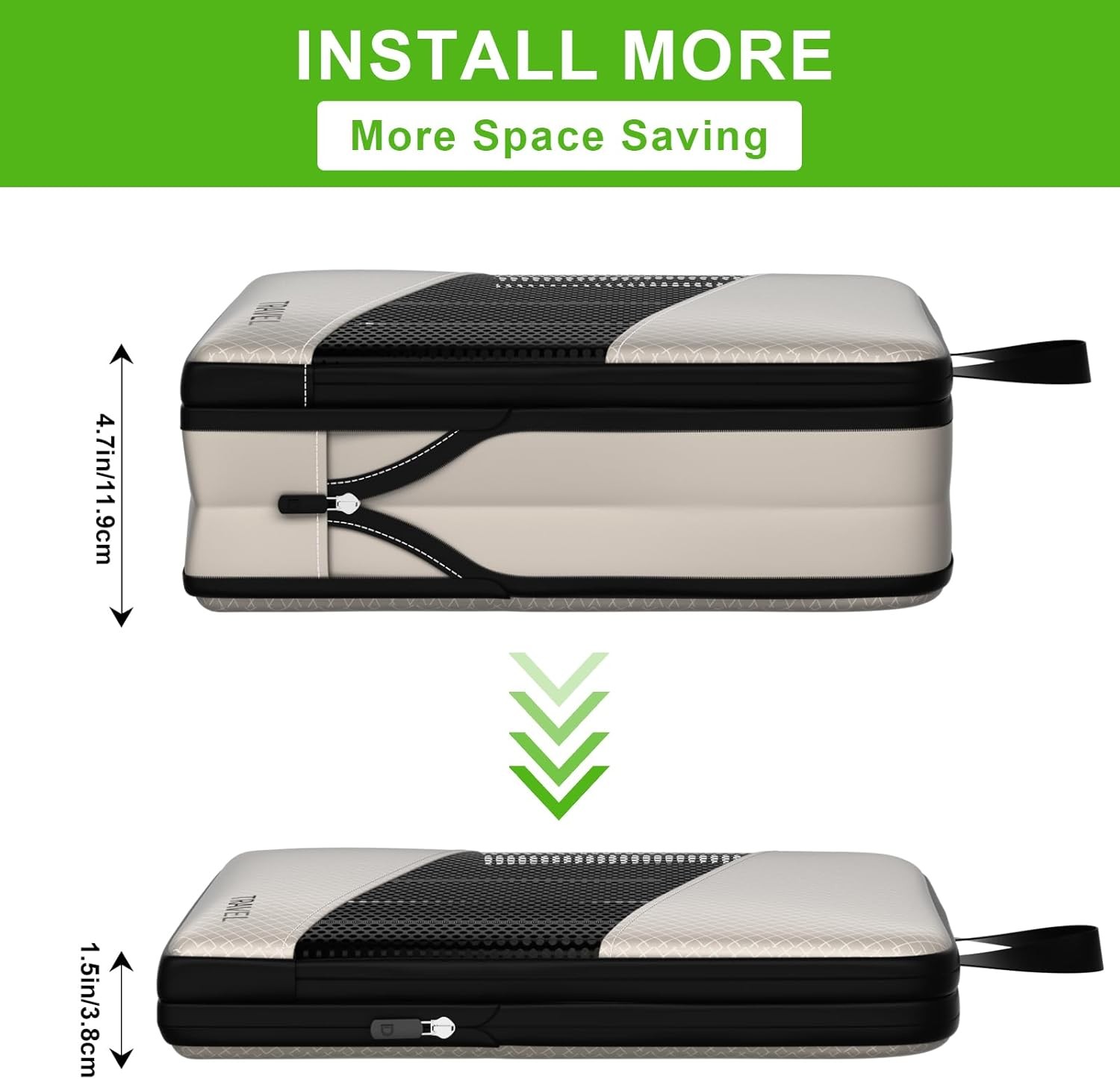 Compression Packing Cubes for Suitcases, 6 Set Travel Organizer Cubes for Tra