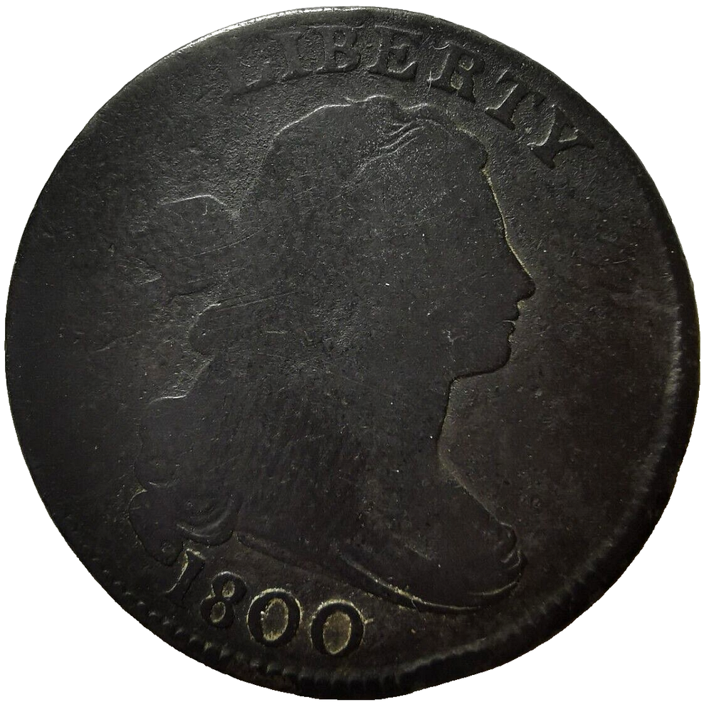 1800 US Draped Bust Large Cent Coin S-200