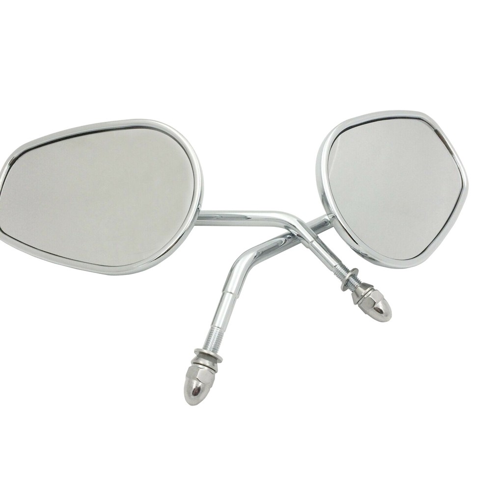 Chrome Custom Rear View Mirrors Ellipse For 1982- Harley Models Use 5/16” bolt