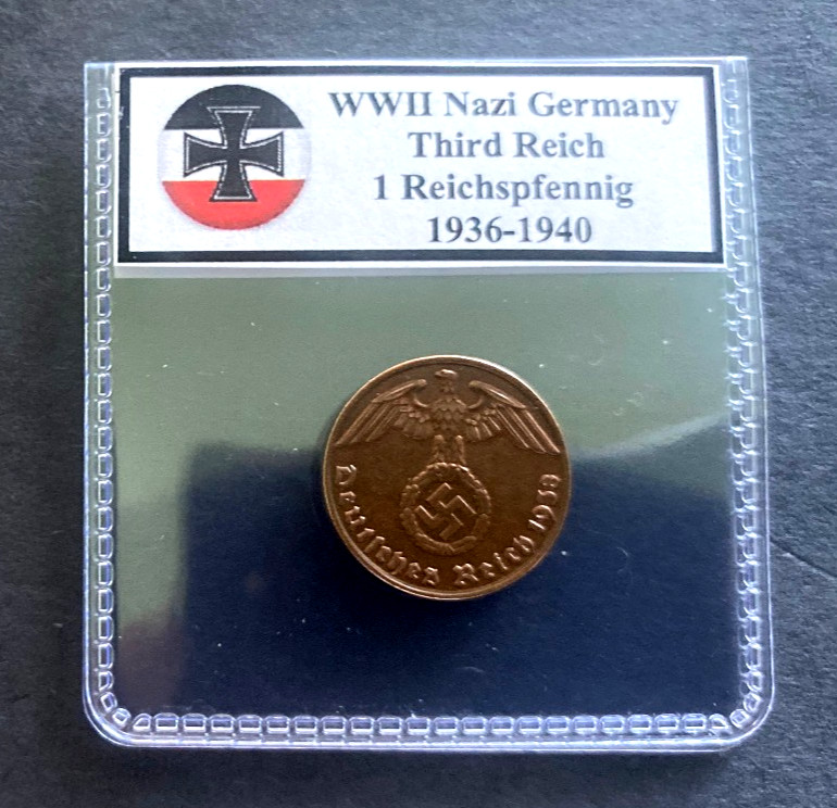 Germany WWII Era Third Reich Nazi Genuine 1 Reichspfennig Coin 1936-1940 Bronze