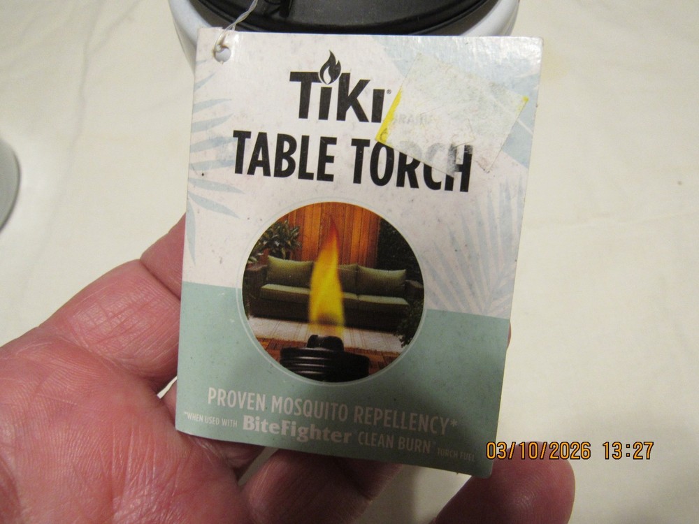 3 - table top tiki torches never used