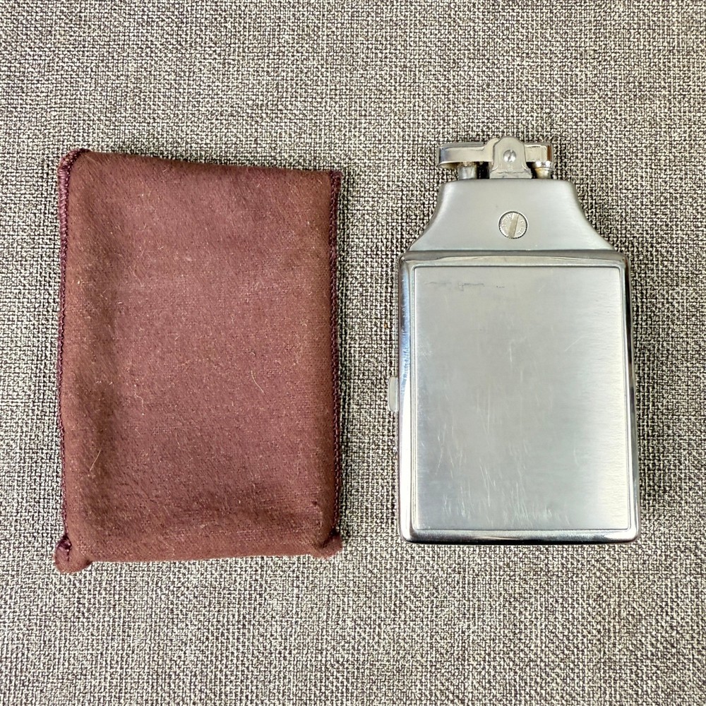Vintage Ronson Mastercase Cigarette Case Lighter Combo with Pouch