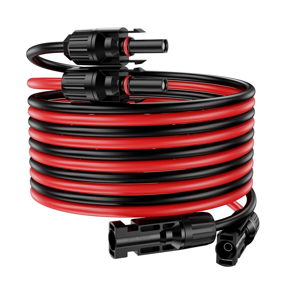 OWINUSTECH 16Ft SolarCable SolarExtension Cable,10AWGSolar Panel Black&Red