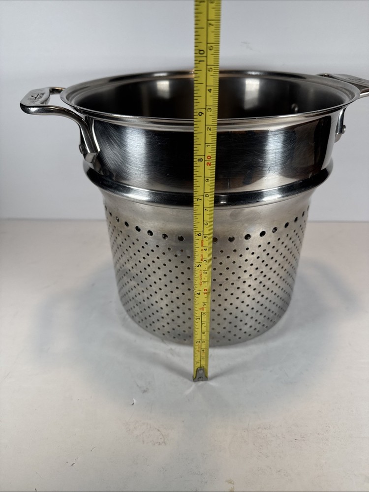 All-Clad Stainless Steel Pasta Spaghetti Steamer Strainer Pot Insert 9”