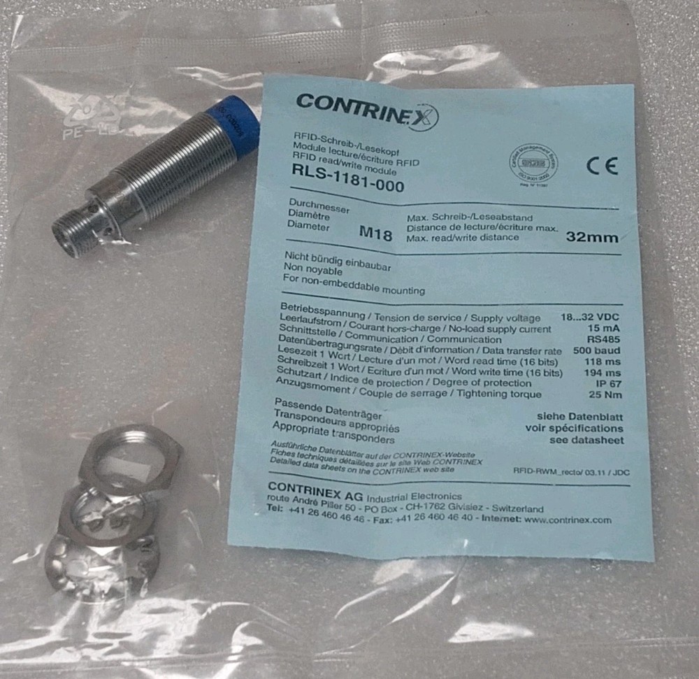 New Contrinex RLS-1181-000 RFID Read/Write Module