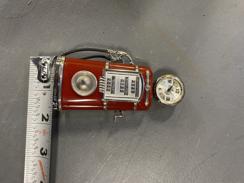 Timex Mini-clock Gas Pump Red Silver Shelf Clock