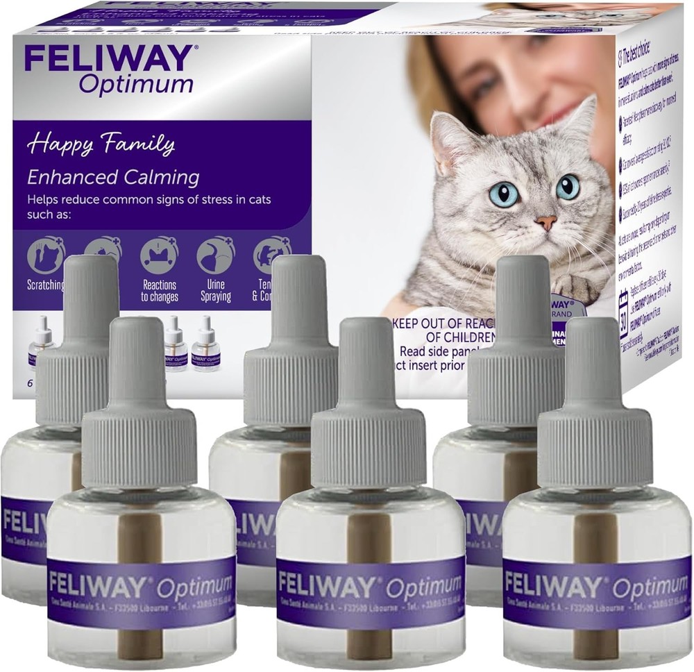 Optimum 6 x 30 Day Cat Calming Refills for Pheromone Diffuser, 6 x 48ml Value...