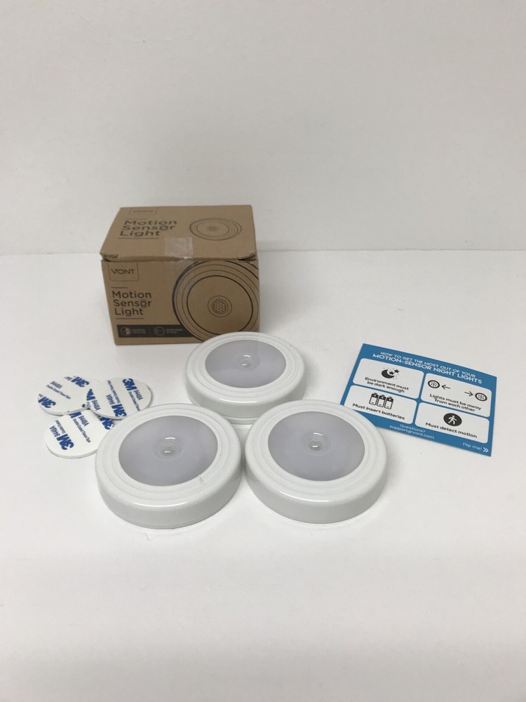 3-Pack Motion Sensor LED Light Closet & Wall Light, Stick Anywhere