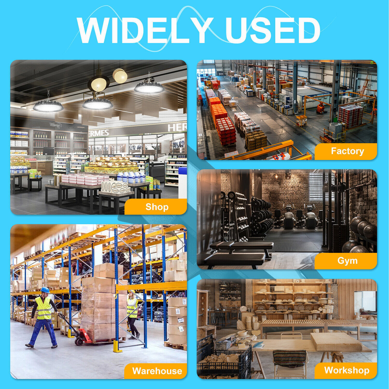 6Pack 200W UFO Led High Bay Light Shop Industrial Commercial Warehouse Gym Light