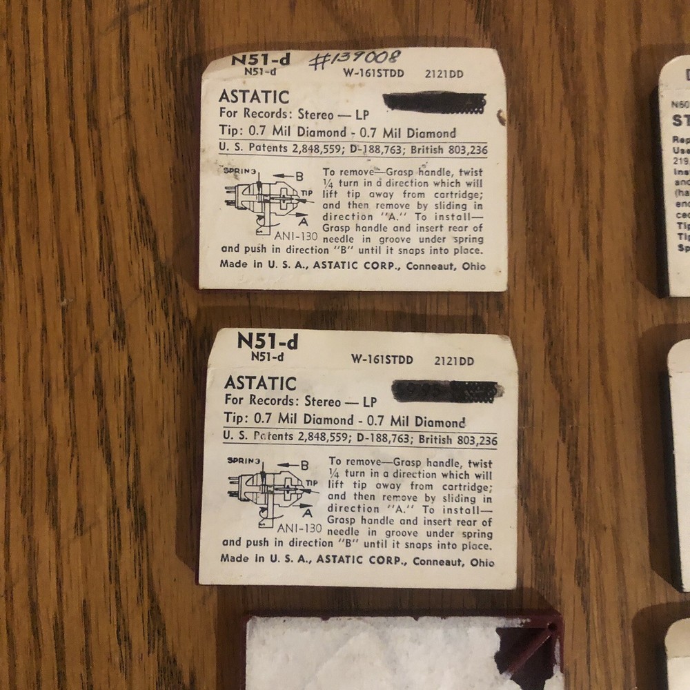 JUKEBOX NEEDLES ( 8 ) TOTAL, ( NOS ) SEALED IN PACKAGES !