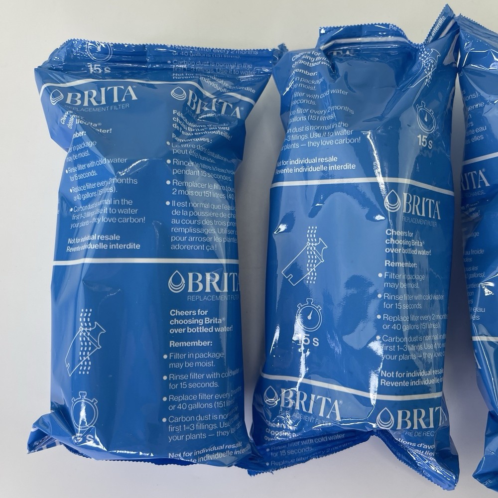 Brita Plus Replacement Water Filter, BPA-Free, High-Density Pitchers 4 PACK