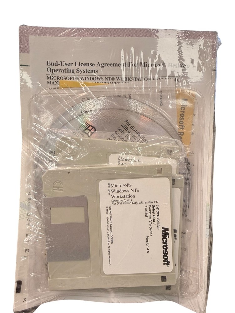 Windows NT Workstation Operating System Version 4.0 -Factory sealed, Never Used