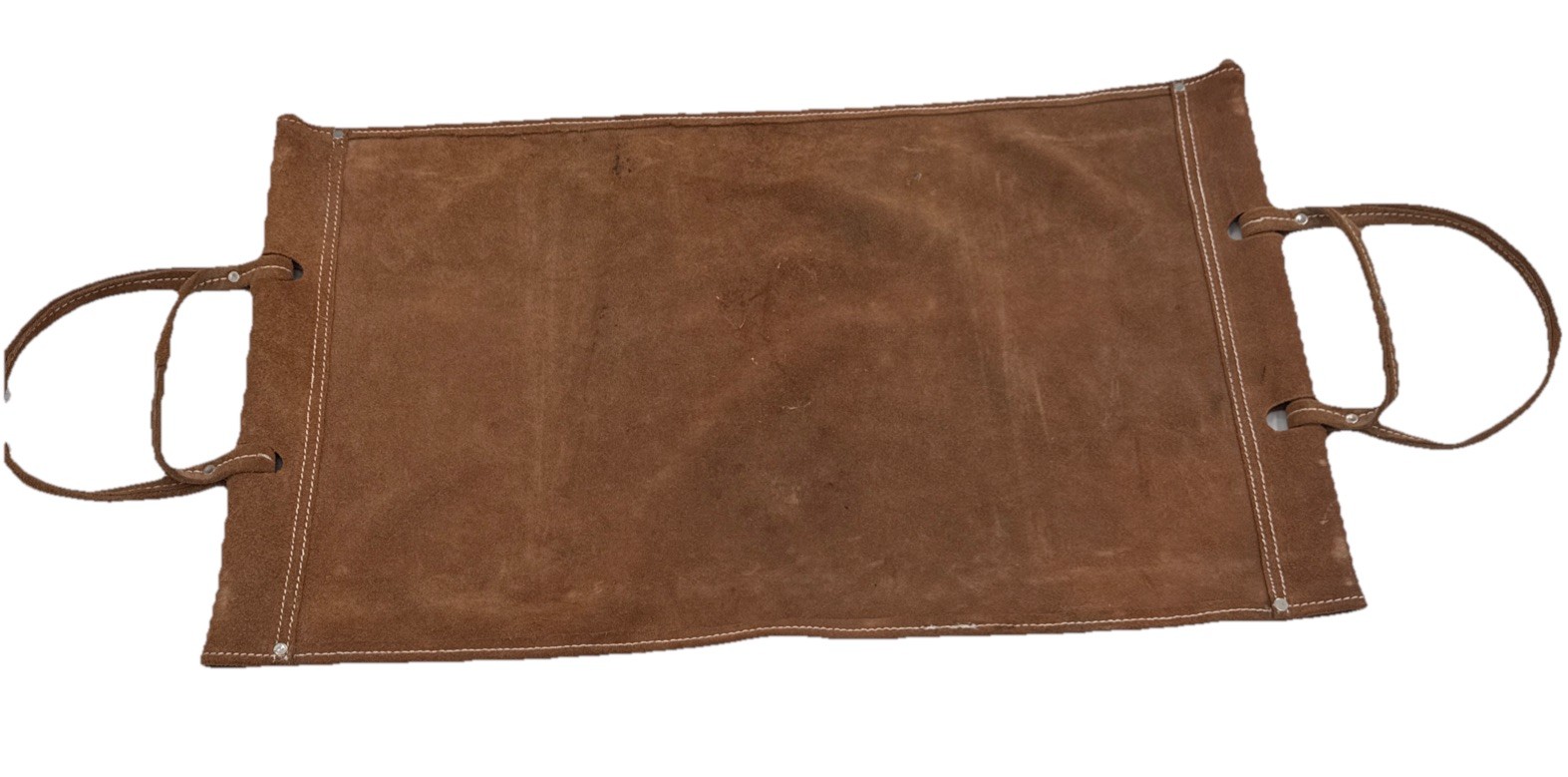 Vtg Firewood Log Carrier Rack Fireplace Wood Holder Suede Carrier Folding