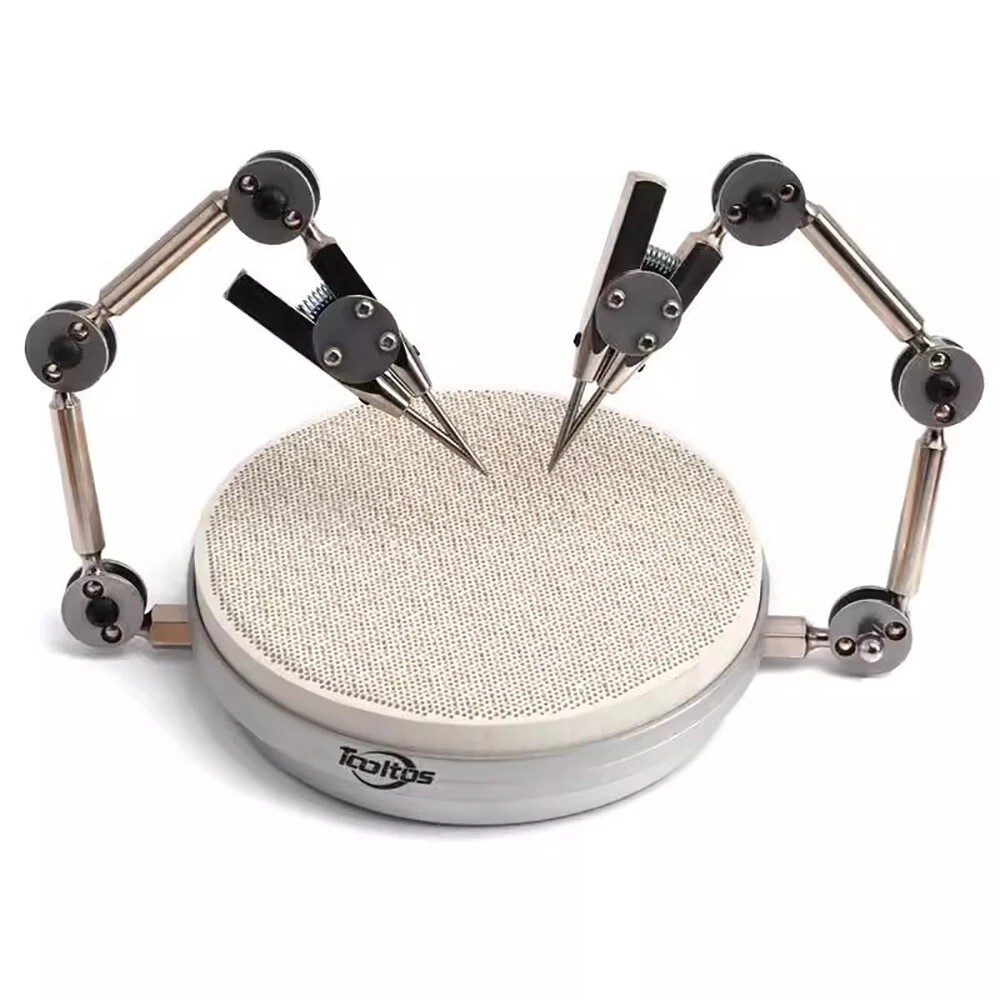 Universal Rotating Honeycomb Welding Table Adjustable 2 Arm Clamp Rotatable Base