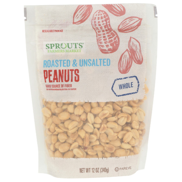 2 Pack - Sprouts Roasted Unsalted Peanuts 12 oz