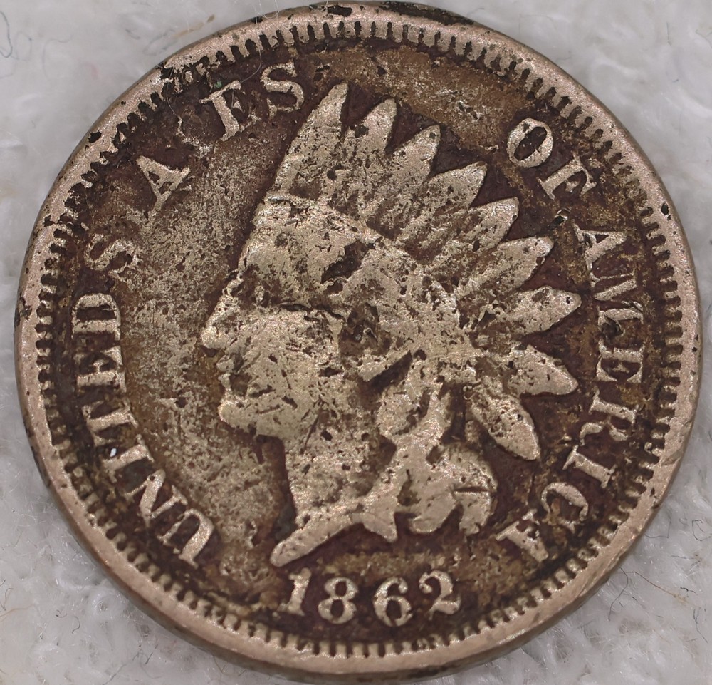 Indian Head Wheat Penny 1862
