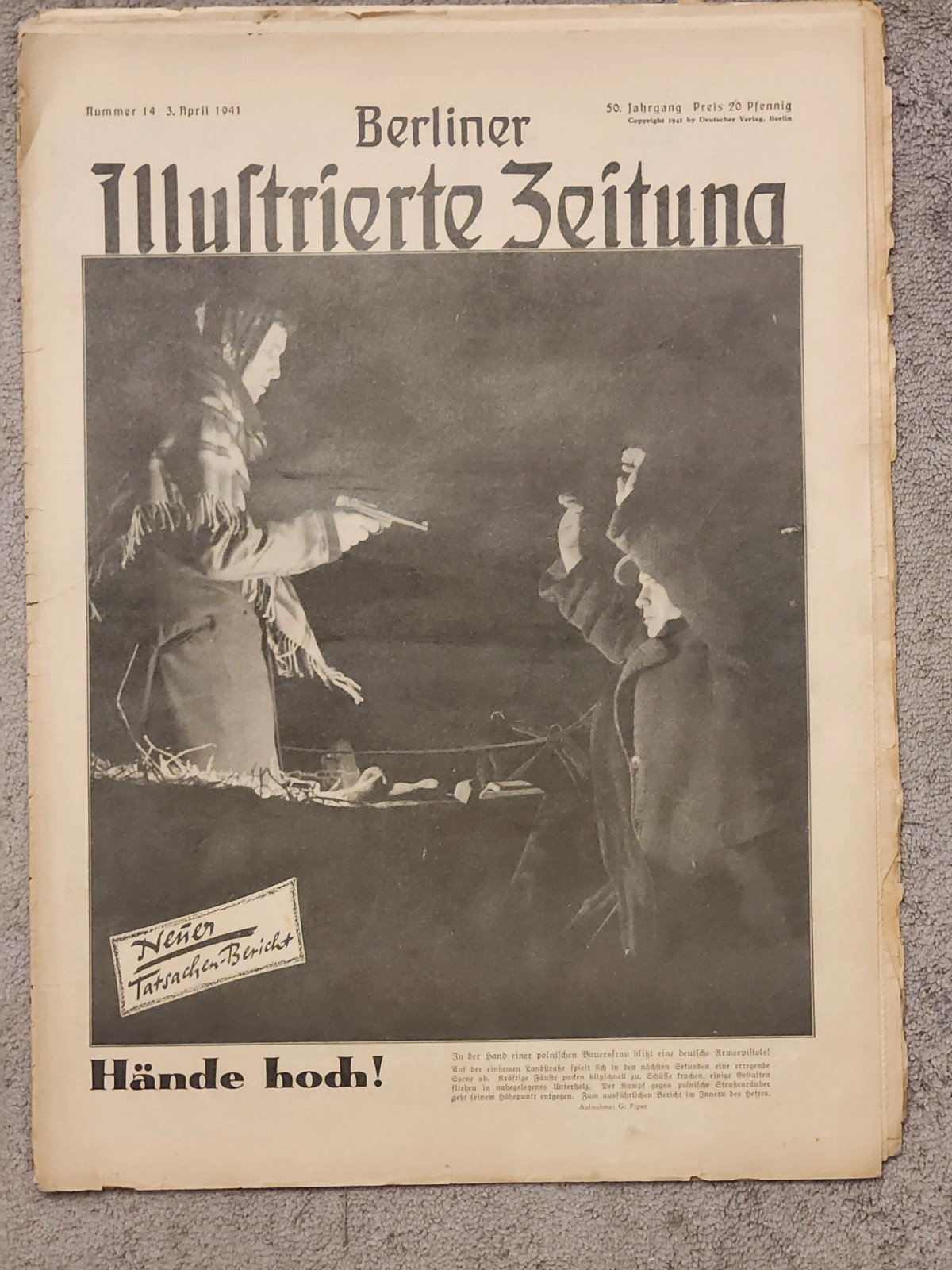 WW2  Germany.  Berliner  Illustrierte Zeitung" # 14,  April 3, 1941