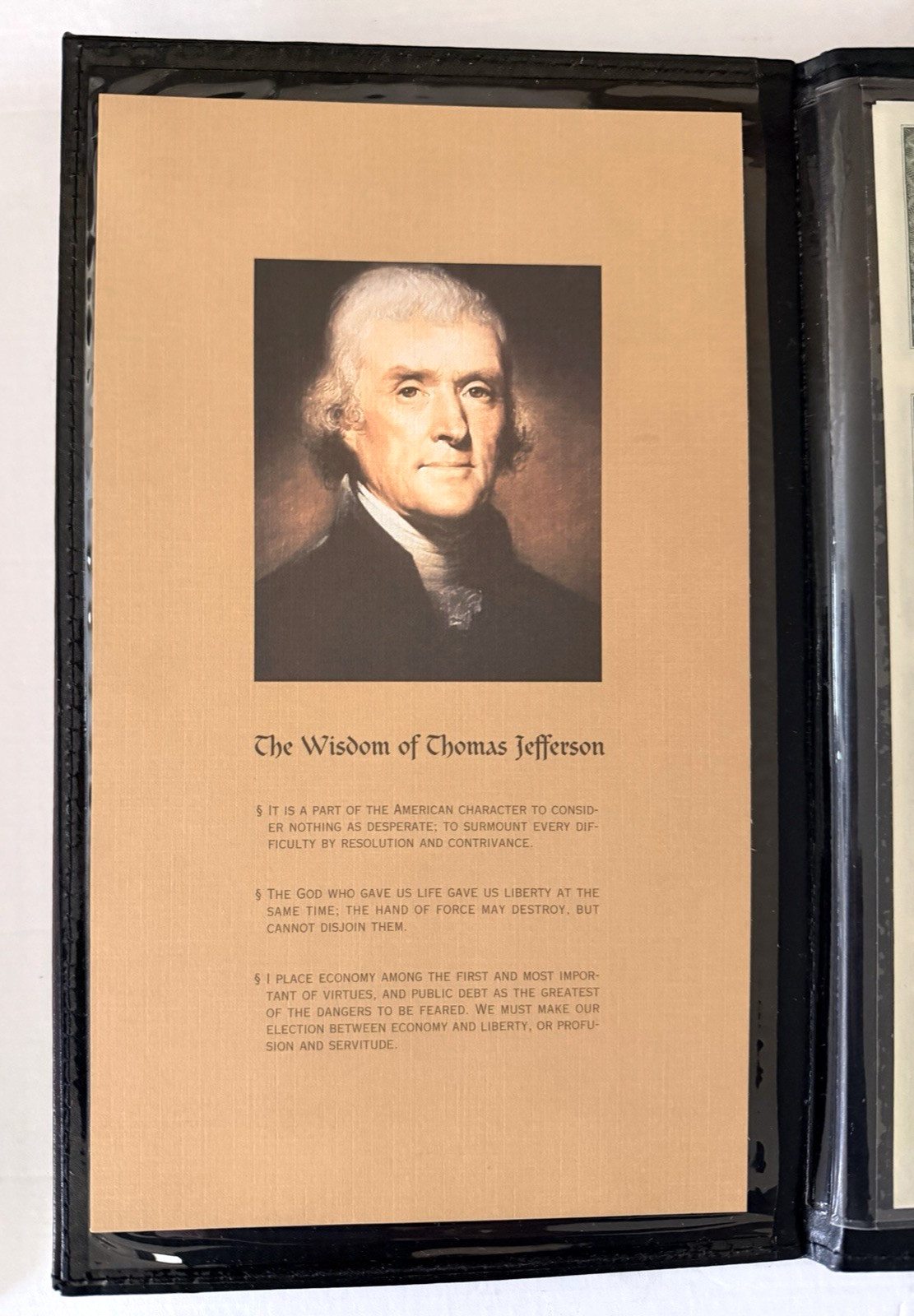 World Reserve Monetary Exchange Uncut Sheet $2 Dollar Bills 2003 Book/Folder COA