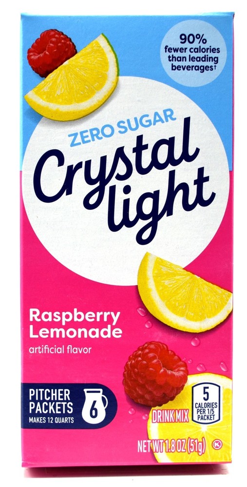 12 12-Quart Boxes Crystal Light Raspberry Lemonade Drink Mix