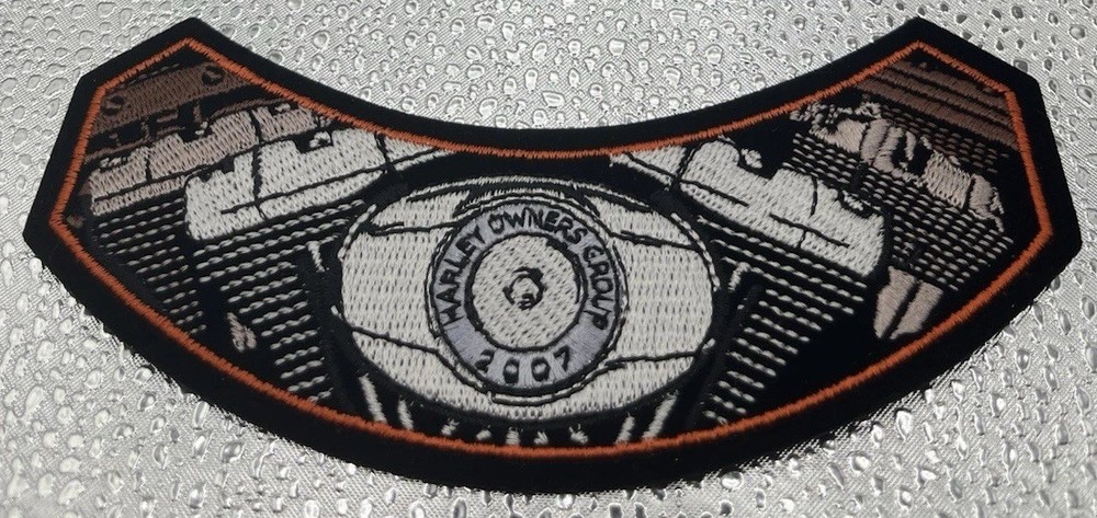 Official 2007 Harley Owners Group HOG Patch V-Twin Engine Rocker Jacket Patch