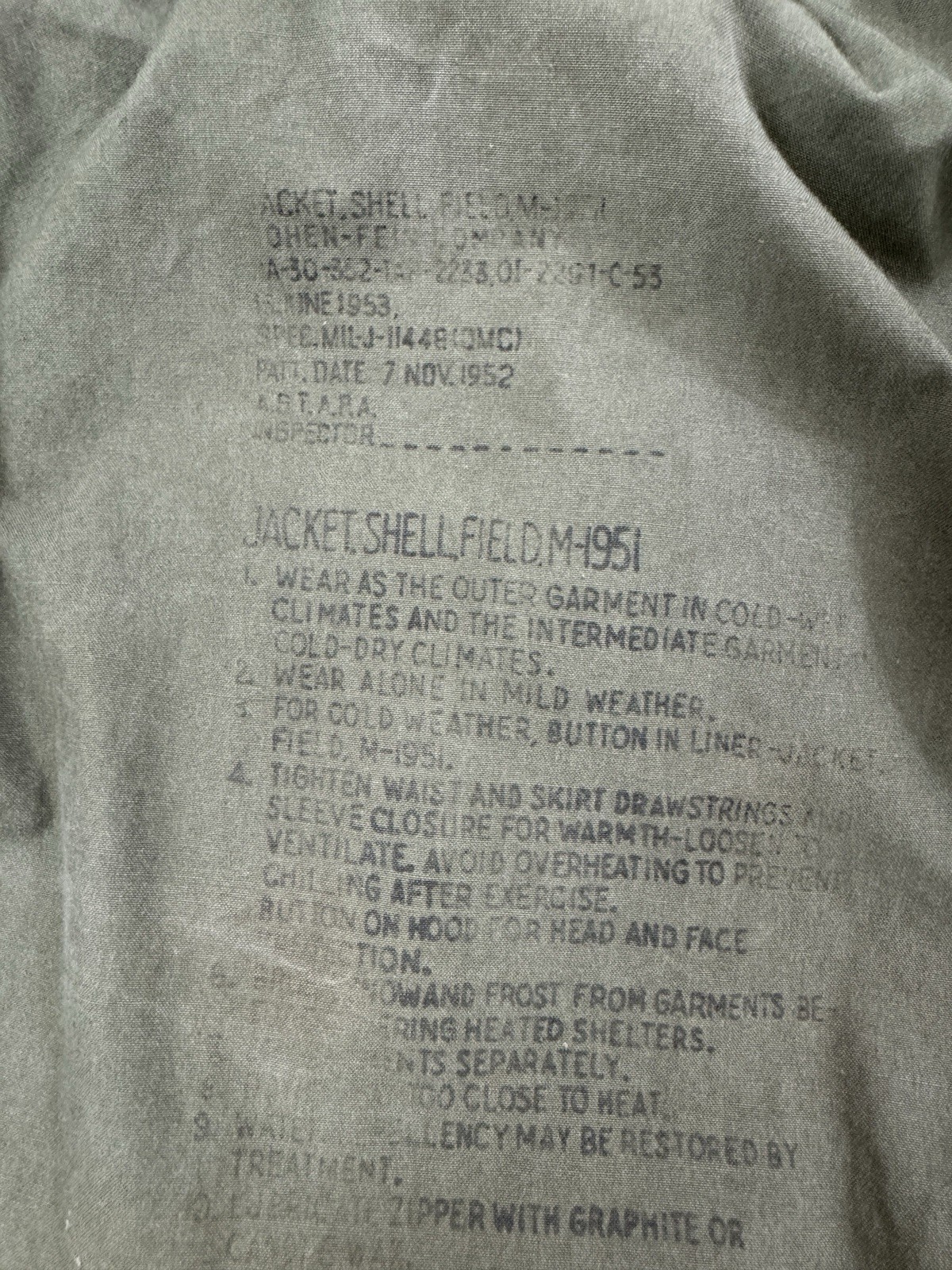 US Army M51 Field Jacket Large Regular 50s Vtg M-1951 OG107 1953