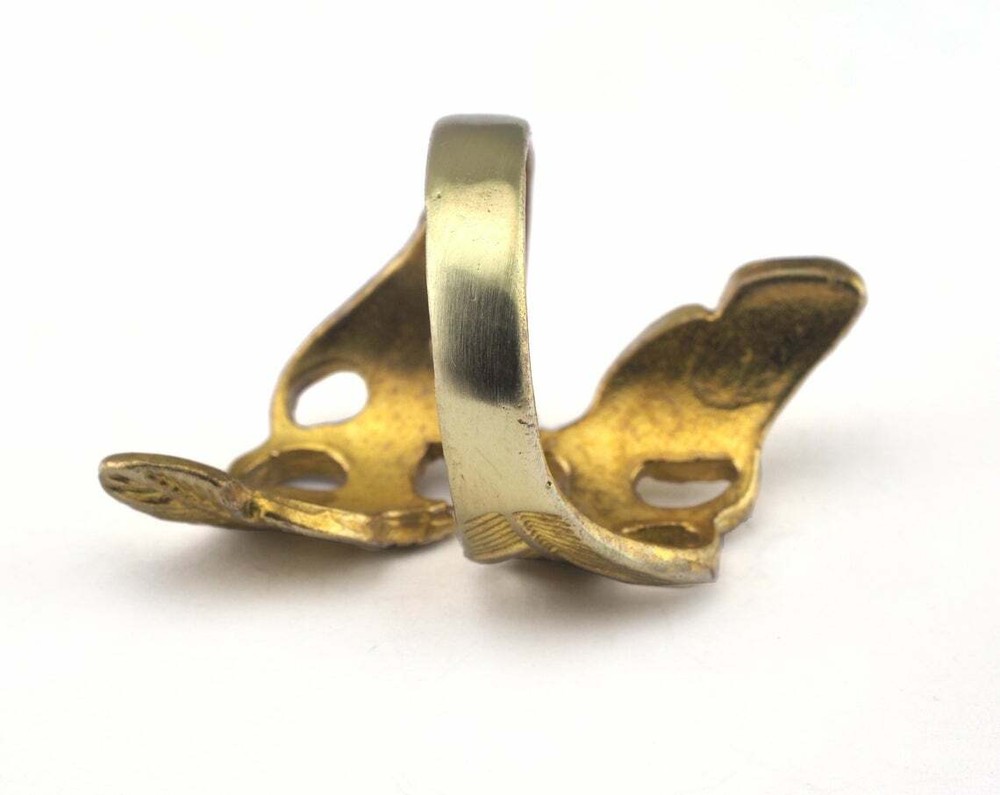 Ring Leaf Adjustable Ring Raw brass Wrap Nature Leaves Statement Ring